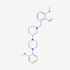 molecular formula C24H33N3O3 B6080429 2-methoxy-6-({3-[4-(2-methoxyphenyl)-1-piperazinyl]-1-piperidinyl}methyl)phenol 
