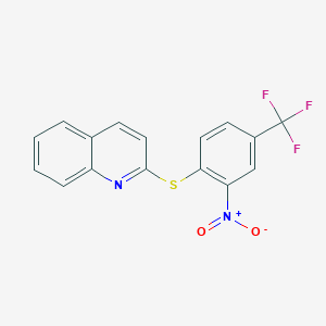 molecular formula C16H9F3N2O2S B6080435 2-{[2-nitro-4-(trifluoromethyl)phenyl]thio}quinoline 