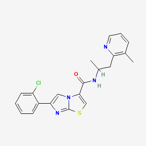 molecular formula C21H19ClN4OS B6080443 6-(2-chlorophenyl)-N-[1-methyl-2-(3-methyl-2-pyridinyl)ethyl]imidazo[2,1-b][1,3]thiazole-3-carboxamide 