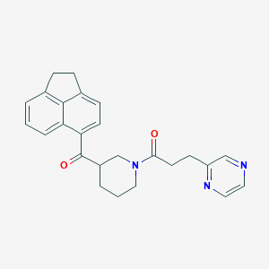 molecular formula C25H25N3O2 B6080470 1,2-dihydro-5-acenaphthylenyl{1-[3-(2-pyrazinyl)propanoyl]-3-piperidinyl}methanone 