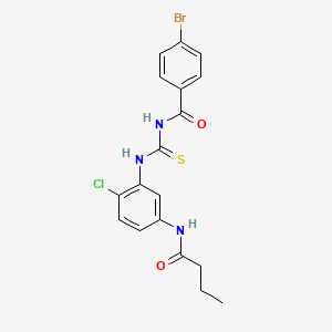 molecular formula C18H17BrClN3O2S B6080495 4-bromo-N-({[5-(butyrylamino)-2-chlorophenyl]amino}carbonothioyl)benzamide 