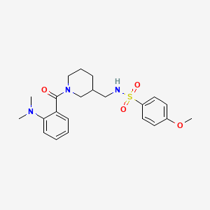 molecular formula C22H29N3O4S B6080504 N-({1-[2-(dimethylamino)benzoyl]-3-piperidinyl}methyl)-4-methoxybenzenesulfonamide 