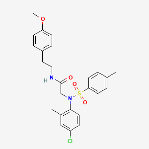 molecular formula C25H27ClN2O4S B6080512 N~2~-(4-chloro-2-methylphenyl)-N~1~-[2-(4-methoxyphenyl)ethyl]-N~2~-[(4-methylphenyl)sulfonyl]glycinamide 
