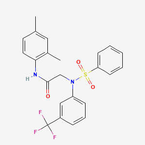 molecular formula C23H21F3N2O3S B6080520 N~1~-(2,4-dimethylphenyl)-N~2~-(phenylsulfonyl)-N~2~-[3-(trifluoromethyl)phenyl]glycinamide 