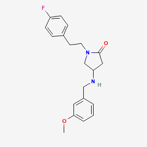 molecular formula C20H23FN2O2 B6080526 1-[2-(4-fluorophenyl)ethyl]-4-[(3-methoxybenzyl)amino]-2-pyrrolidinone 
