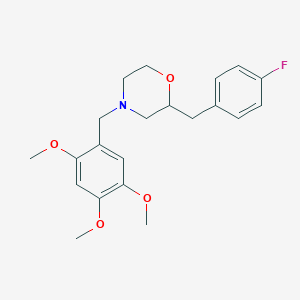 molecular formula C21H26FNO4 B6080527 2-(4-fluorobenzyl)-4-(2,4,5-trimethoxybenzyl)morpholine 