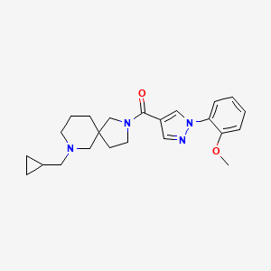 molecular formula C23H30N4O2 B6080531 7-(cyclopropylmethyl)-2-{[1-(2-methoxyphenyl)-1H-pyrazol-4-yl]carbonyl}-2,7-diazaspiro[4.5]decane 