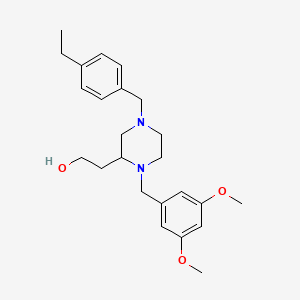 molecular formula C24H34N2O3 B6080555 2-[1-(3,5-dimethoxybenzyl)-4-(4-ethylbenzyl)-2-piperazinyl]ethanol 
