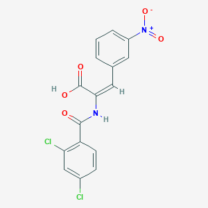 molecular formula C16H10Cl2N2O5 B6080556 2-[(2,4-dichlorobenzoyl)amino]-3-(3-nitrophenyl)acrylic acid 