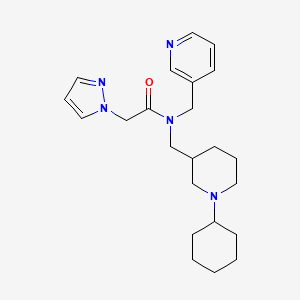 molecular formula C23H33N5O B6080585 N-[(1-cyclohexyl-3-piperidinyl)methyl]-2-(1H-pyrazol-1-yl)-N-(3-pyridinylmethyl)acetamide 