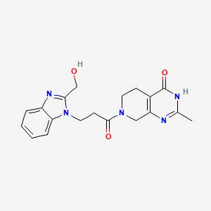 molecular formula C19H21N5O3 B6080598 7-{3-[2-(hydroxymethyl)-1H-benzimidazol-1-yl]propanoyl}-2-methyl-5,6,7,8-tetrahydropyrido[3,4-d]pyrimidin-4(3H)-one 