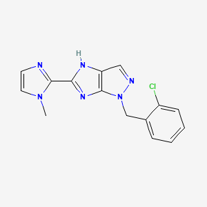molecular formula C15H13ClN6 B6080608 1-(2-chlorobenzyl)-5-(1-methyl-1H-imidazol-2-yl)-1,4-dihydroimidazo[4,5-c]pyrazole 
