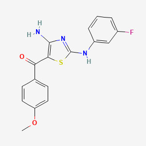 molecular formula C17H14FN3O2S B6080610 {4-amino-2-[(3-fluorophenyl)amino]-1,3-thiazol-5-yl}(4-methoxyphenyl)methanone 