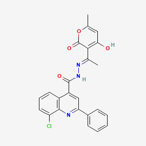 molecular formula C24H18ClN3O4 B6080614 8-chloro-N'-[1-(4-hydroxy-6-methyl-2-oxo-2H-pyran-3-yl)ethylidene]-2-phenyl-4-quinolinecarbohydrazide 