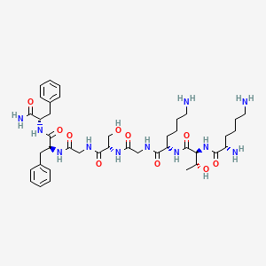 molecular formula C41H63N11O10 B608064 L-苯丙氨酰胺，L-赖氨酰-L-苏氨酰-L-赖氨酰甘氨酰-L-丝氨酰甘氨酰-L-苯丙氨酰- CAS No. 90274-65-0
