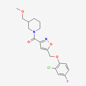 molecular formula C18H20ClFN2O4 B6080657 1-({5-[(2-chloro-4-fluorophenoxy)methyl]-3-isoxazolyl}carbonyl)-3-(methoxymethyl)piperidine 