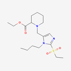 molecular formula C18H31N3O4S B6080681 ethyl 1-{[1-butyl-2-(ethylsulfonyl)-1H-imidazol-5-yl]methyl}-2-piperidinecarboxylate 
