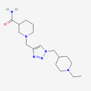 molecular formula C17H30N6O B6080689 1-({1-[(1-ethyl-4-piperidinyl)methyl]-1H-1,2,3-triazol-4-yl}methyl)-3-piperidinecarboxamide bis(trifluoroacetate) 