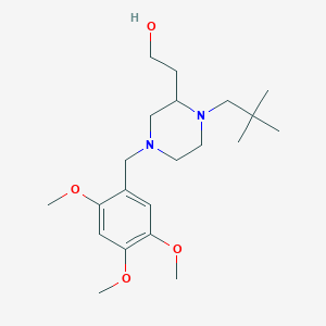 molecular formula C21H36N2O4 B6080698 2-[1-(2,2-dimethylpropyl)-4-(2,4,5-trimethoxybenzyl)-2-piperazinyl]ethanol 