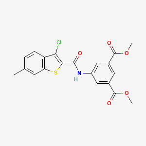molecular formula C20H16ClNO5S B6080715 dimethyl 5-{[(3-chloro-6-methyl-1-benzothien-2-yl)carbonyl]amino}isophthalate 