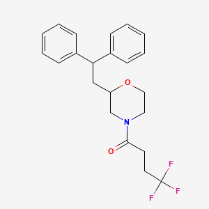 molecular formula C22H24F3NO2 B6080730 2-(2,2-diphenylethyl)-4-(4,4,4-trifluorobutanoyl)morpholine 