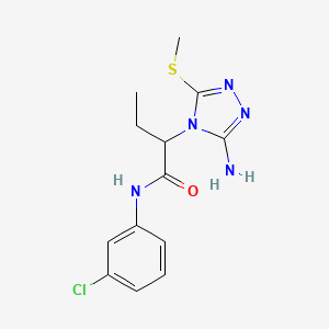 molecular formula C13H16ClN5OS B6080738 2-[3-amino-5-(methylthio)-4H-1,2,4-triazol-4-yl]-N-(3-chlorophenyl)butanamide 