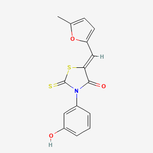 molecular formula C15H11NO3S2 B6080747 3-(3-hydroxyphenyl)-5-[(5-methyl-2-furyl)methylene]-2-thioxo-1,3-thiazolidin-4-one 