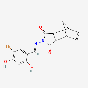 4-[(5-bromo-2,4-dihydroxybenzylidene)amino]-4-azatricyclo[5.2.1.0~2,6~]dec-8-ene-3,5-dione