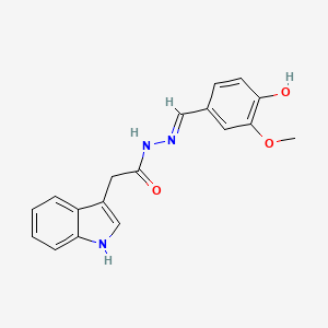 molecular formula C18H17N3O3 B6080775 N'-(4-hydroxy-3-methoxybenzylidene)-2-(1H-indol-3-yl)acetohydrazide 