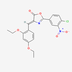 molecular formula C20H17ClN2O6 B6080796 2-(4-chloro-3-nitrophenyl)-4-(2,4-diethoxybenzylidene)-1,3-oxazol-5(4H)-one 