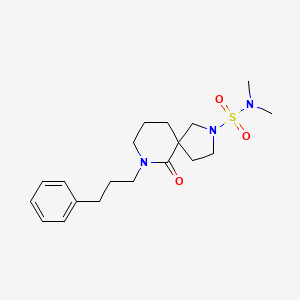 molecular formula C19H29N3O3S B6080800 N,N-dimethyl-6-oxo-7-(3-phenylpropyl)-2,7-diazaspiro[4.5]decane-2-sulfonamide 