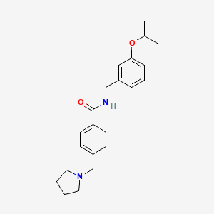 molecular formula C22H28N2O2 B6080808 N-(3-isopropoxybenzyl)-4-(1-pyrrolidinylmethyl)benzamide 