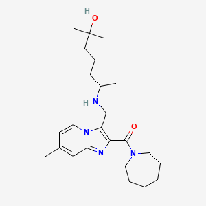 molecular formula C24H38N4O2 B6080813 6-({[2-(1-azepanylcarbonyl)-7-methylimidazo[1,2-a]pyridin-3-yl]methyl}amino)-2-methyl-2-heptanol 