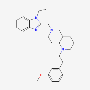 molecular formula C27H38N4O B6080823 N-[(1-ethyl-1H-benzimidazol-2-yl)methyl]-N-({1-[2-(3-methoxyphenyl)ethyl]-3-piperidinyl}methyl)ethanamine 