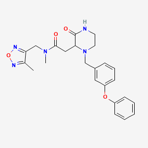 molecular formula C24H27N5O4 B6080830 N-methyl-N-[(4-methyl-1,2,5-oxadiazol-3-yl)methyl]-2-[3-oxo-1-(3-phenoxybenzyl)-2-piperazinyl]acetamide 
