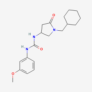 molecular formula C19H27N3O3 B6080844 N-[1-(cyclohexylmethyl)-5-oxo-3-pyrrolidinyl]-N'-(3-methoxyphenyl)urea 