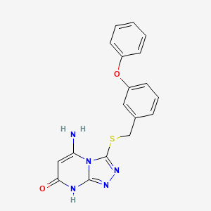 molecular formula C18H15N5O2S B6080877 5-amino-3-[(3-phenoxybenzyl)thio][1,2,4]triazolo[4,3-a]pyrimidin-7(8H)-one 