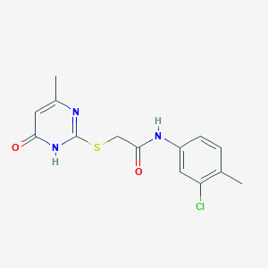 N-(3-chloro-4-methylphenyl)-2-[(4-methyl-6-oxo-1,6-dihydro-2-pyrimidinyl)thio]acetamide