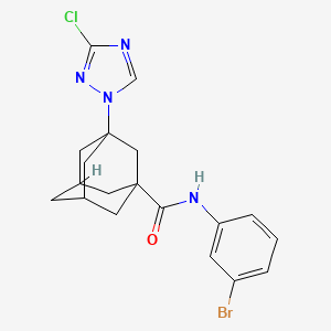 molecular formula C19H20BrClN4O B6080892 N-(3-bromophenyl)-3-(3-chloro-1H-1,2,4-triazol-1-yl)-1-adamantanecarboxamide 