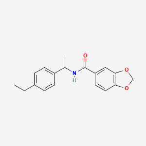 molecular formula C18H19NO3 B6080899 N-[1-(4-ethylphenyl)ethyl]-1,3-benzodioxole-5-carboxamide 