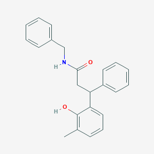 molecular formula C23H23NO2 B6080962 N-benzyl-3-(2-hydroxy-3-methylphenyl)-3-phenylpropanamide 