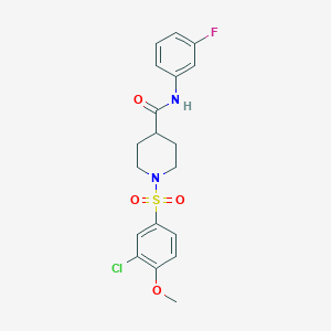 1-[(3-chloro-4-methoxyphenyl)sulfonyl]-N-(3-fluorophenyl)-4-piperidinecarboxamide