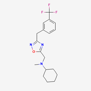 molecular formula C18H22F3N3O B6081016 N-methyl-N-({3-[3-(trifluoromethyl)benzyl]-1,2,4-oxadiazol-5-yl}methyl)cyclohexanamine 