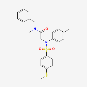 molecular formula C24H26N2O3S2 B6081027 N~1~-benzyl-N~1~-methyl-N~2~-(4-methylphenyl)-N~2~-{[4-(methylthio)phenyl]sulfonyl}glycinamide 
