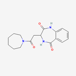 molecular formula C17H21N3O3 B6081035 3-[2-(1-azepanyl)-2-oxoethyl]-3,4-dihydro-1H-1,4-benzodiazepine-2,5-dione 