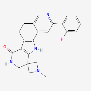 molecular formula C23H21FN4O B608105 2'-(2-氟苯基)-1-甲基-6',8',9',11'-四氢螺[氮杂环丁烷-3,10'-吡啶[3',4':4,5]吡咯并[2,3-f]异喹啉]-7'(5'H)-酮 CAS No. 1105659-16-2