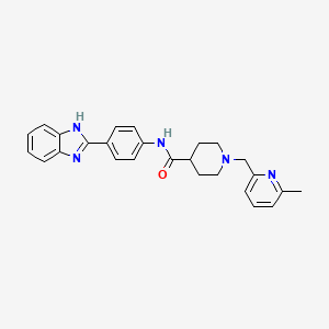 molecular formula C26H27N5O B6081062 N-[4-(1H-benzimidazol-2-yl)phenyl]-1-[(6-methyl-2-pyridinyl)methyl]-4-piperidinecarboxamide 