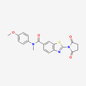 molecular formula C20H17N3O4S B6081065 2-(2,5-dioxo-1-pyrrolidinyl)-N-(4-methoxyphenyl)-N-methyl-1,3-benzothiazole-6-carboxamide 