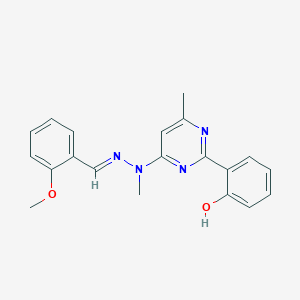 molecular formula C20H20N4O2 B6081076 2-methoxybenzaldehyde [2-(2-hydroxyphenyl)-6-methyl-4-pyrimidinyl](methyl)hydrazone 