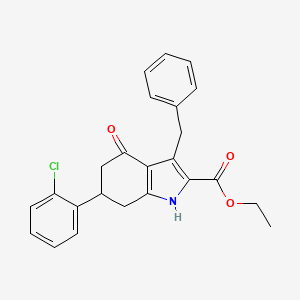 molecular formula C24H22ClNO3 B6081097 ethyl 3-benzyl-6-(2-chlorophenyl)-4-oxo-4,5,6,7-tetrahydro-1H-indole-2-carboxylate 